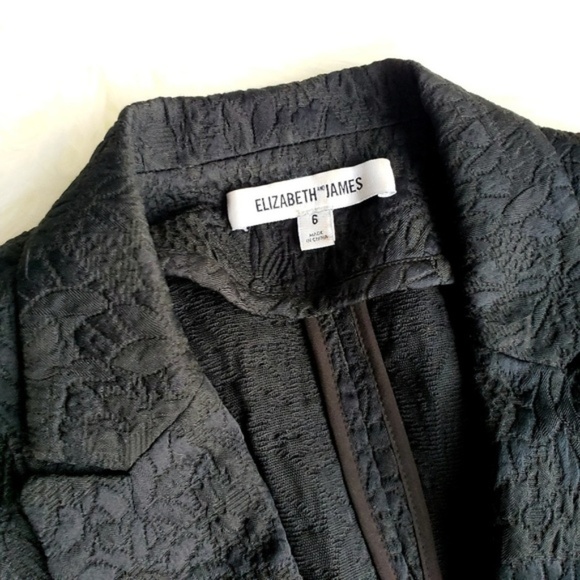 BLACK Elizabeth and James Textured Blazer Black 6 - Picture 5 of 8